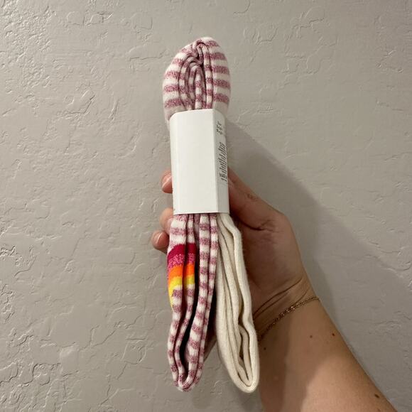 NWT Crewcuts Rainbow Pink Stripe Tights - Picture 5 of 5